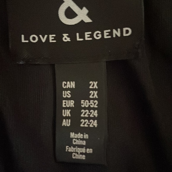 Never worn black Love and Legend black pleated skirt with asymmetrical hem. - Picture 3 of 6